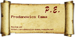 Prodanovics Emma névjegykártya