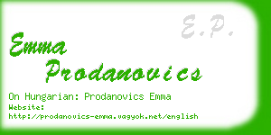emma prodanovics business card